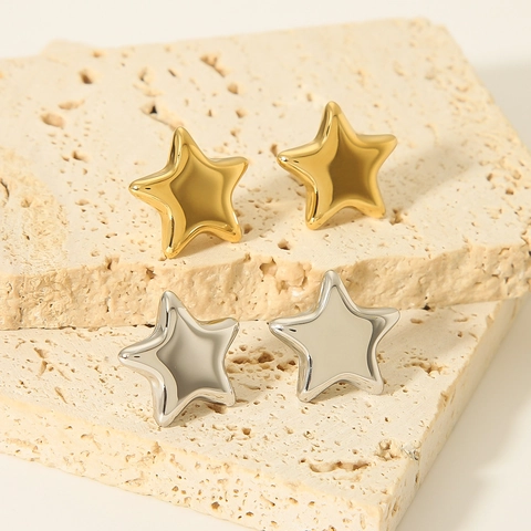 Stern Ohrstecker Edelstahl Nischendesign Minimalistisch Mode Gold Silber Plattiert Für Damen Eleganter Schmuck