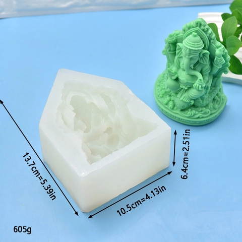 Ganesha Elefant Gott Silikonform DIY Handgemachte Seife Kerze Fondant Backen Kuchen Mousse Form Flexibles Gusswerkzeug