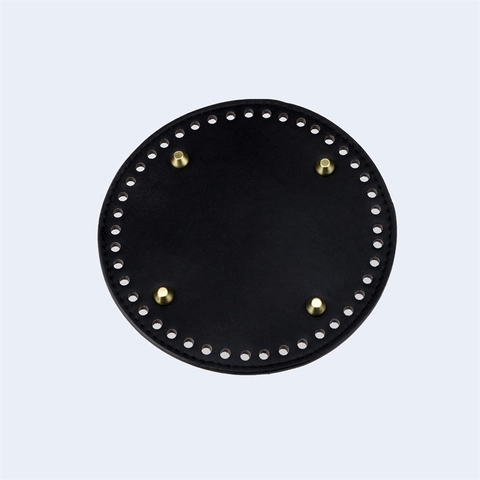 Round Bag Bottom Base Shaper PU Leather With Pre-drilled Holes And Metal Studs For DIY Crochet Bucket Bag