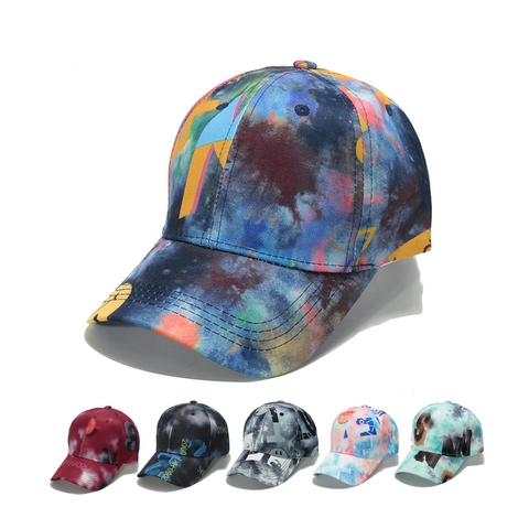 Berretto Da Baseball Poliestere Tie Dye Graffiti Stampa Protezione Solare Regolabile Hip Hop Street Style Per Uomini Donne