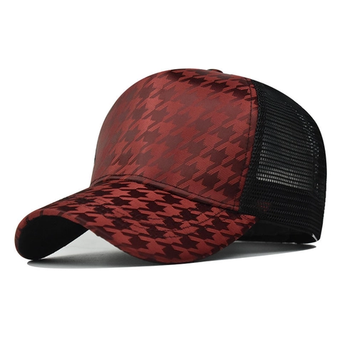 Cappello Trucker Pied De Poule Cappellino Da Baseball Rete Traspirante Posteriore Moda All Aperto Vintage Regolabile Per Uomo E Donna