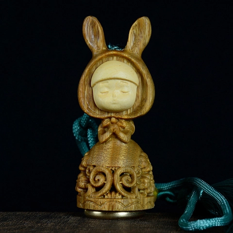 Hollowed Sandalwood Sachet Pendant Hand Carved Luminous Stone Lotus Gourd Diffuser Hanging Ornament Zen Style