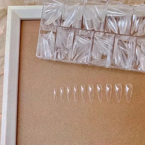 Klare Full Cover Künstliche Fingernägel Sarg Quadrat Mandel Stiletto Formen Ultradünne Nahtlose Kunststoffnägel