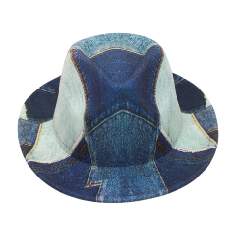 Cappello Fedora Denim Patchwork Per Bambini Forma A Cuore Stile Britannico Retrò Protezione Solare Accessorio Per Feste