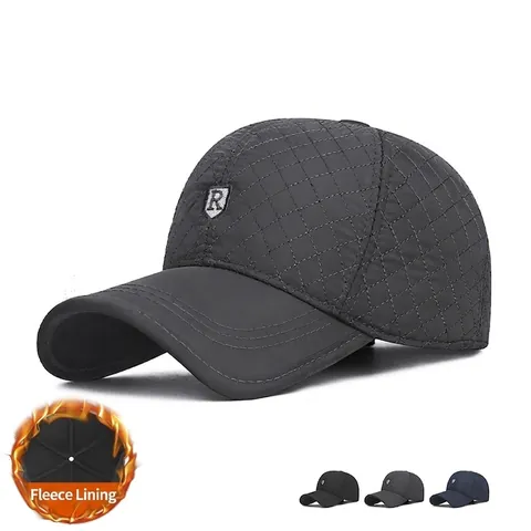 Wintermütze Herren Warm Baseballkappe Gesteppt Fleecegefüttert Winddicht Ohrenklappen Outdoor Sport Hut