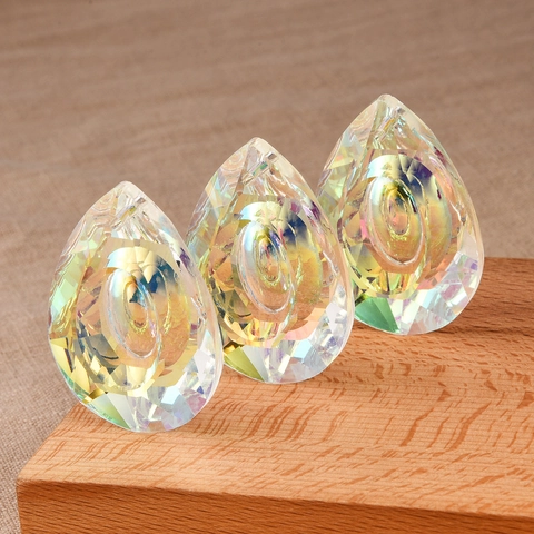 Faceted Crystal Pendants AB Coated Glass Charms For Suncatcher DIY Jewelry Making Rainbow Maker Hanging Decor