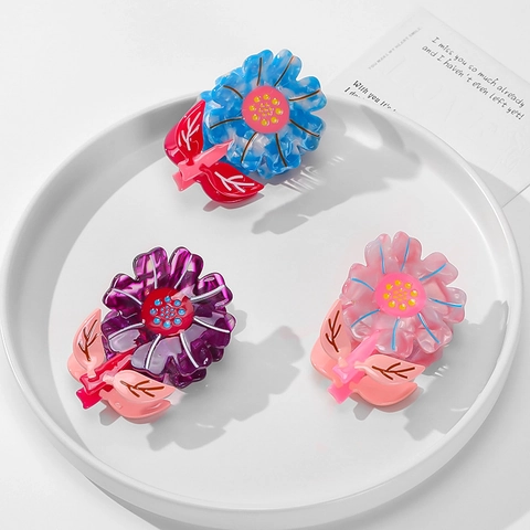 Pince À Cheveux Tournesol Acétate Couleur Jelly Douce Fraîche Accessoires De Coiffure Pour Femmes Filles