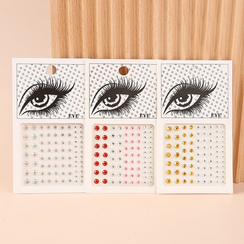 Autocollants Strass Yeux Auto-Adhésifs Gemmes Visage Bijoux Acrylique Cristal Künstliche Perles Pour Maquillage Festival Fête Rave Décoration