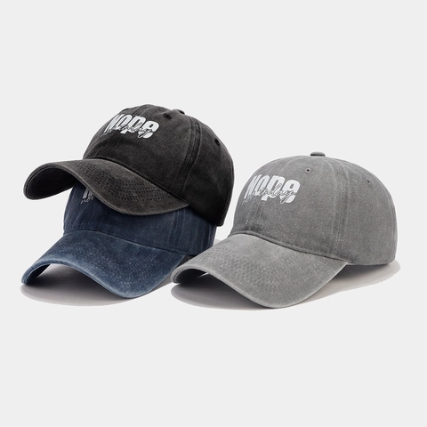 Casquette De Baseball En Coton Lavé Vintage Imprimé Lettres Décontracté Chapeau De Soleil Réglable