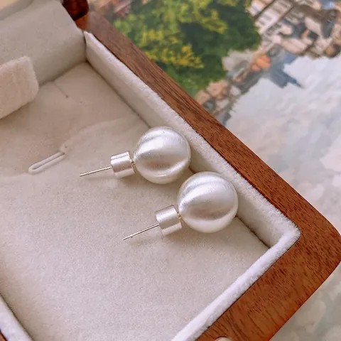 Orecchini A Lobo A Sfera In Metallo Spazzolato Con Perno In Argento Sterling 925 Gioielli Retro Minimalisti Da Donna