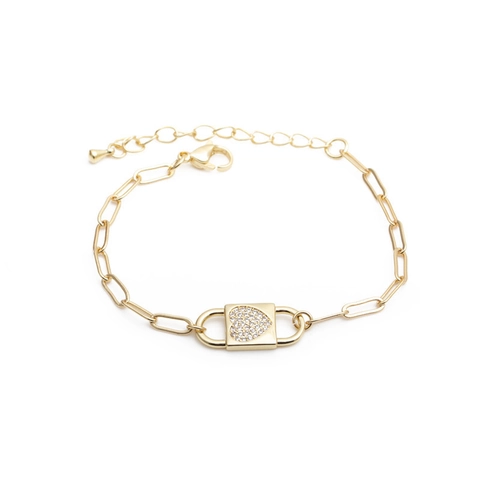 Bracciale In Rame Hip Hop Con Ciondoli In Zircone Incrostato Croce Stella Cuore Luna Arcobaleno Catena Regolabile Uomo