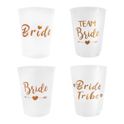 Πλαστικά Ποτήρια Bachelorette Party Bride Tribe Team Bride Ροζ Χρυσό Γράμματα Ποτήρια Για Γαμήλιο Πάρτι