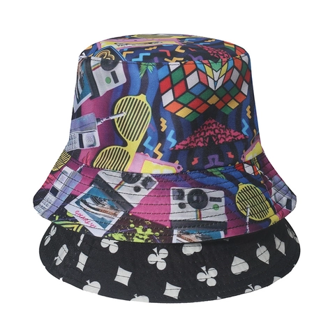 Unisex Καπέλο Bucket Με Σχέδια Πολυεστέρας Προστασία Από Τον Ήλιο Παραλία Ταξίδι Outdoor Retro Hip Hop Streetwear Για Άνδρες Γυναίκες
