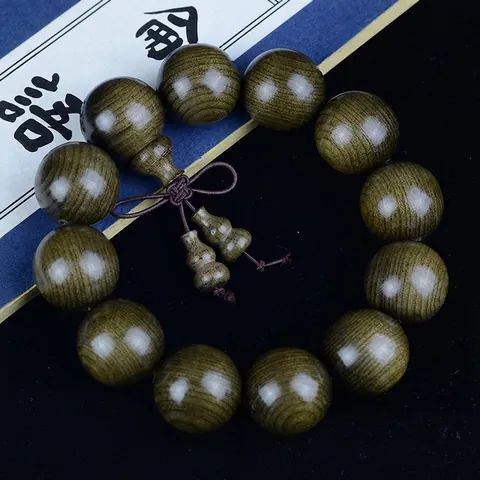 Bracelet De Prière Bouddhiste Phoebe Zhennan Bois D'ébène Sculpté À La Main Bijoux De Méditation Zen Unisexe Grain Naturel