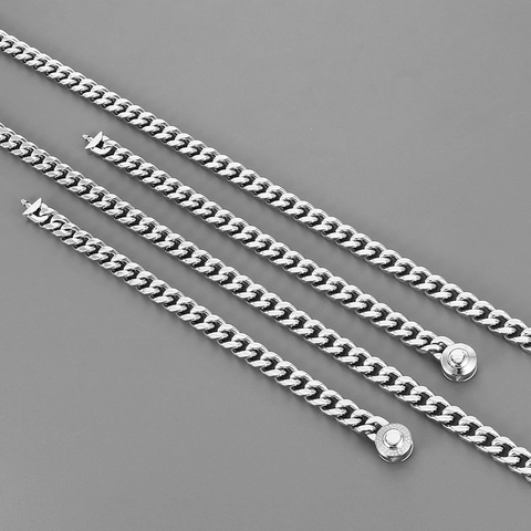 Heren Cubaanse Ketting Armband Titanium Staal Gepolijst Punk Hip Hop Sieraden Minimalistisch Strass Sluiting