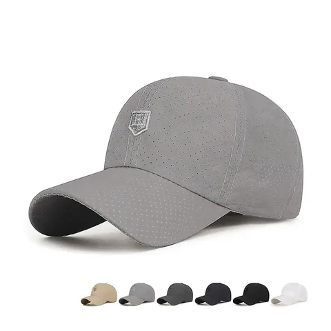 Breathable Laser Perforated Baseball Cap Polyester Quick Dry Summer Outdoor Sport Sunshade Adjustable Shield Letter Hat