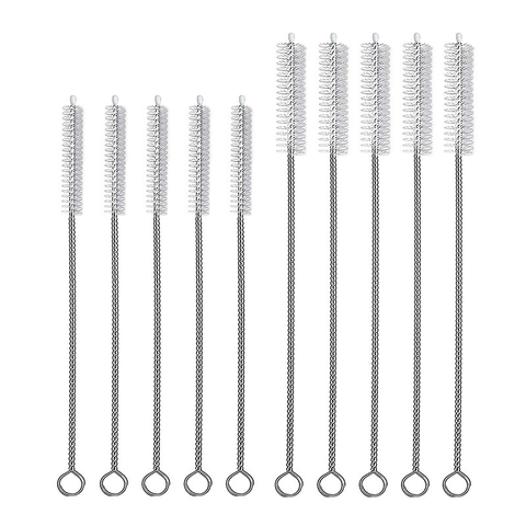 304 Stainless Steel Straw Cleaning Brushes Nylon Flexible Long Handle For Reusable Straws Bottles Pipes Nipple