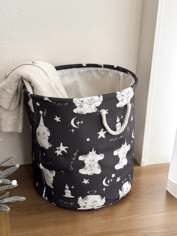 Cesta Para Lavandería De Lona Con Perro Animado Plegable Gran Capacidad Cubo De Almacenamiento De Tela Para Hogar Con Asa