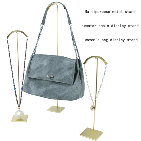 Supporto Espositore Gioielli Metallo Gancio Per Borse Porta Collana Oro Antiruggine Con Top In Velluto Per Boutique Negozio Casa