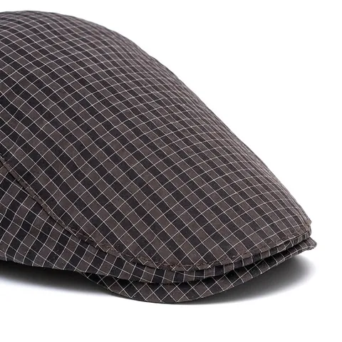 British Retro Flat Cap Cotton Polyester Adjustable Plaid Ivy Hat For Men Women Outdoor Sunshade Vintage Newsboy Cap