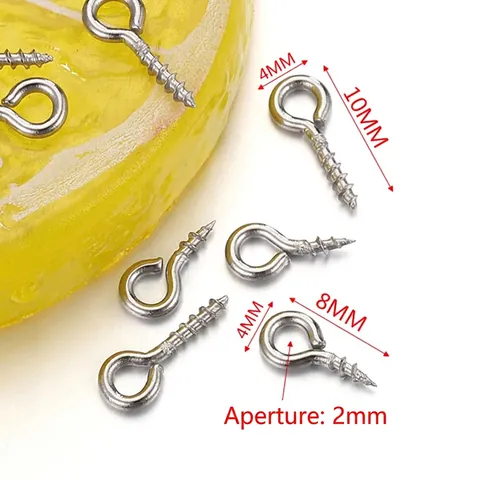 Cáncamos De Tornillo De Acero Inoxidable Chapados En Oro Joyería DIY Colgantes Fornituras Roscadas De Metal Artesanía