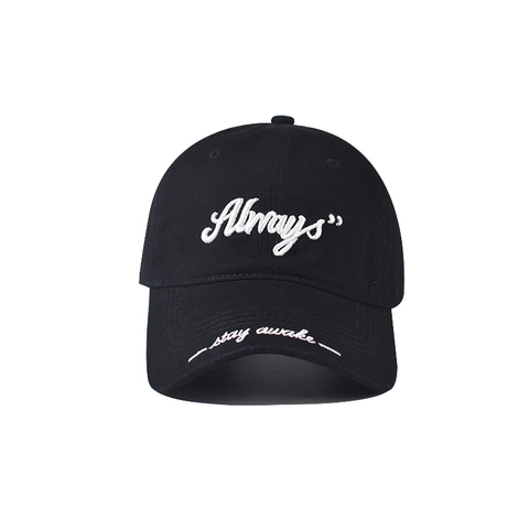 Gorra De Béisbol De Algodón Siempre Stay Awake Bordado Sombrero De Sol Ajustable Unisex 6 Paneles Visera Curva