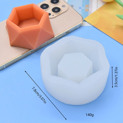 Moule En Silicone Géométrique Hexagonal Pour Bricolage Bougies Savon Résine Artisanat Jardinière Béton Flexible Démoulage Facile