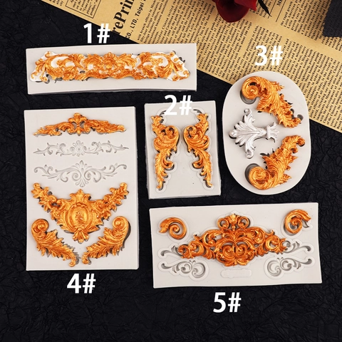 Baroque Relief Silicone Mold Fondant Cake Border Decorating Vintage Classic Embossed DIY Crafts Chocolate Pastry