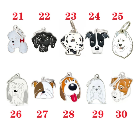 Cartoon Dog Head Keychain Alloy Enamel Animal Pendant Husky Bulldog Poodle Pet ID Tag Accessories Keyring For Bag Charm