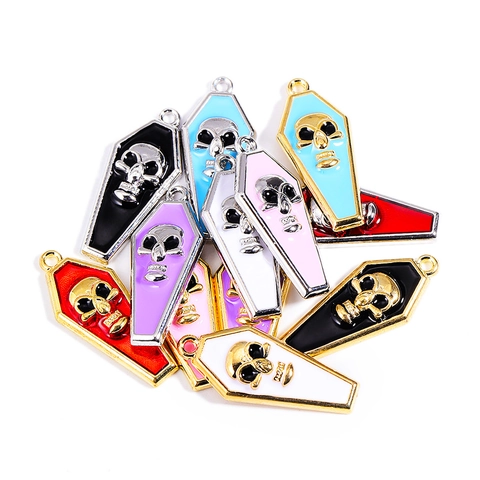 Teschio Scheletro Bara Ciondoli Lega Smalto Gotico Halloween DIY Gioielli Pendenti Per Collane Bracciale Fabbricazione