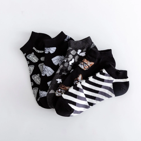Chaussettes En Coton À Motifs Nouveauté Respirant Absorbant La Sueur Décontracté Dessin Animé Camouflage Animal Pour Hommes Femmes