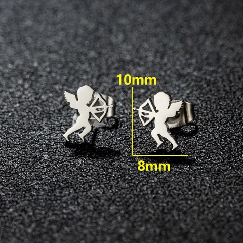 Boucles D Oreilles En Acier Inoxydable Animal Chat Oiseau Fantôme Squelette Cupidon Bijoux De Mode Gothique Pour Femmes