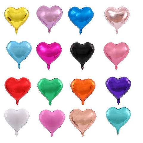 Heart Foil Balloons Mylar Metallic Romantic For Wedding Anniversary Birthday Party Decoration Multicolored