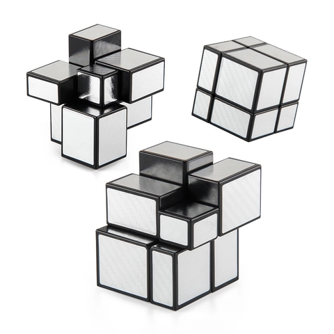 Cubo Magico Specchio Giocattolo Puzzle Plastica Argento Spazzolato Educativo Liscio Rompicapo Per Bambini