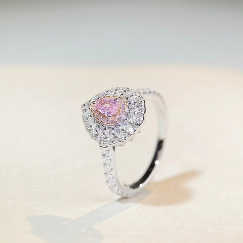 Bague En Argent Sterling 925 Avec Pierre Rose Taille Poire Élégant Double Halo Goutte D'eau Bijoux Pavé Pour Femmes