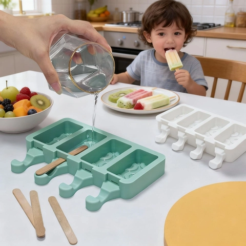 Silikon Eis Am Stiel Form Rundes Wellenmuster Eiscreme Bereiter DIY Wiederverwendbar Lebensmittelecht Küchenhelfer Kinder Snacks