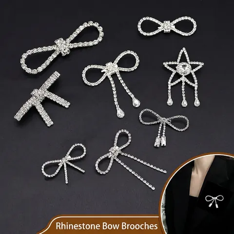Broches De Lazo De Strass Brillantes Para Mujer Pasador De Lazo De Aleación Con Borla De Perlas Artificiales Artificiales Accesorios De Ropa