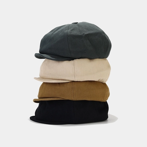 Vintage Damen Schirmmütze Baumwolle Twill Newsboy Cap Einfarbig Retro Baker Boy Hut Lässig Künstler Maler Accessoire