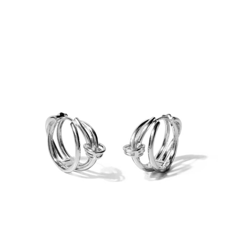 925 Sterling Silber Creolen Für Damen Mehrlagiges Geflochtenes Twist Knot Design Minimalistischer Koreanischer Ins Stil