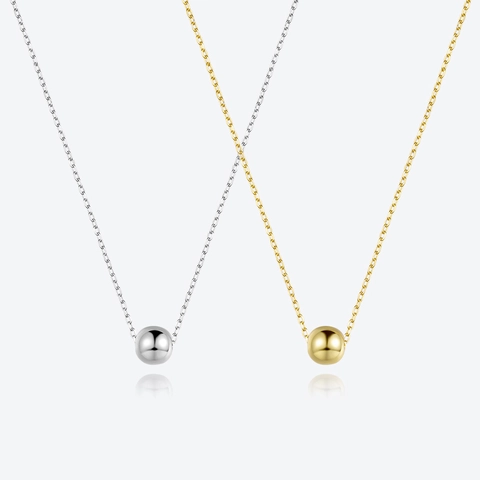 Collier Pendentif Perle Ronde Minimaliste Argent Sterling 925 Poli Chaîne De Clavicule Pour Femmes Bijoux Élégants Quotidiens