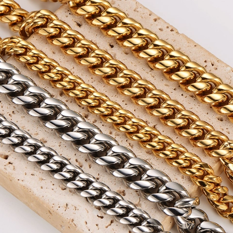 Collana E Bracciale Da Uomo Catena Cuban Link Acciaio Inossidabile 304 Stile Hip Hop Punk Gioielli Streetwear