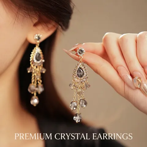 Vintage Bohemian Tassel Drop Earrings With 925 Sterling Silver Earring Post Copper Rhinestone Glass Beads Ethnic Style