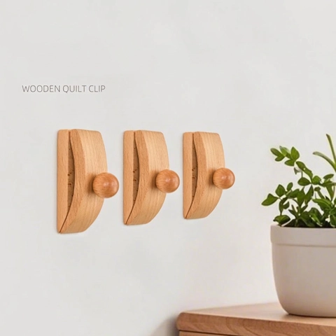 Buchenholz Wandclips Für Decken Minimalistische Wandhaken Für Wandteppiche Heimdekor Wandmontage