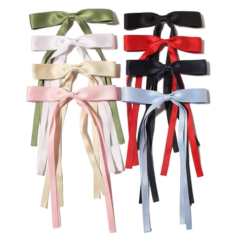 Haarschleife Haarspange Satinband Lange Quaste Entenschnabelklemme Elegante Mode Kopfschmuck Accessoires Damen