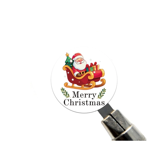 Adesivi Di Natale Rotondi Impermeabile PVC Opaco Cartone Animato Babbo Natale Renna Merry Christmas Etichette Decorazione