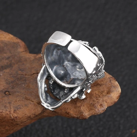 Vintage Gothic Totenkopf Ring Legierung Verstellbar Punk Rock Schmuck Für Herren Und Damen Retro Stil
