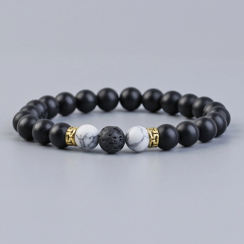 Natural Lava Stone Tiger Eye Beaded Bracelet Volcanic Rock Essential Oil Diffuser Aromatherapy Handmade Jewelry For Men Women