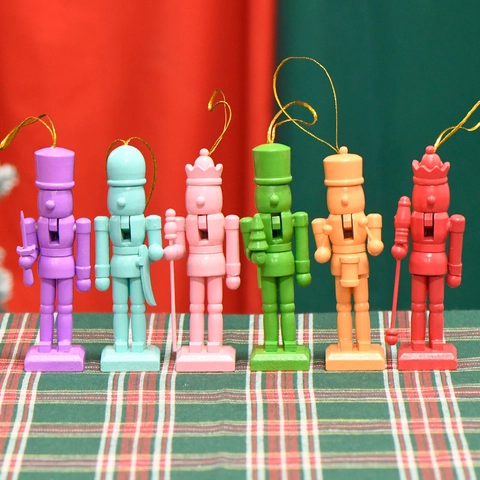 Nussknacker Soldaten Ornamente Bunt Bemaltes Holz Hängende Dekorationen Klassischer Weihnachtsbaum Feiertag Haus Deko Geschenk