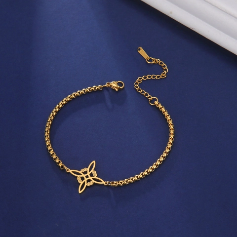 Edelstahl Hexenknoten Armband Hohl Keltischer Knoten Anhänger Box Ketten Verstellbares Armband Schmuck Für Damen Herren