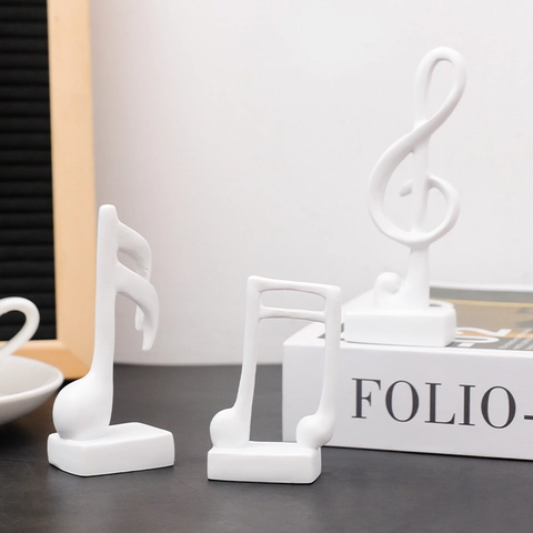 Musical Note Ornaments Resin Music Symbol Statues Home Office Desktop Decor Nordic Style Minimalist Artistic Figurines